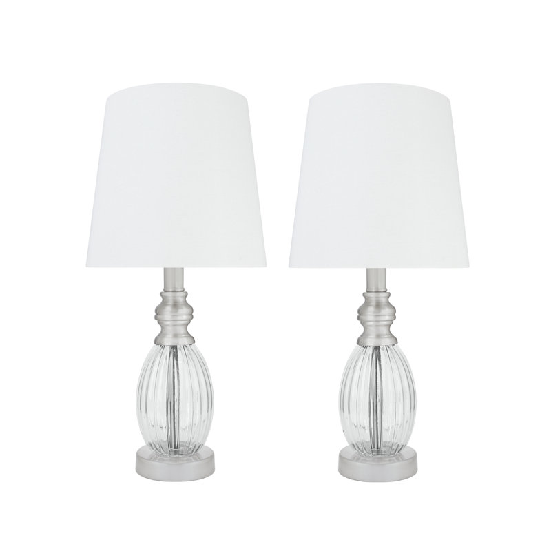 18.5" Clear Table Lamp Set