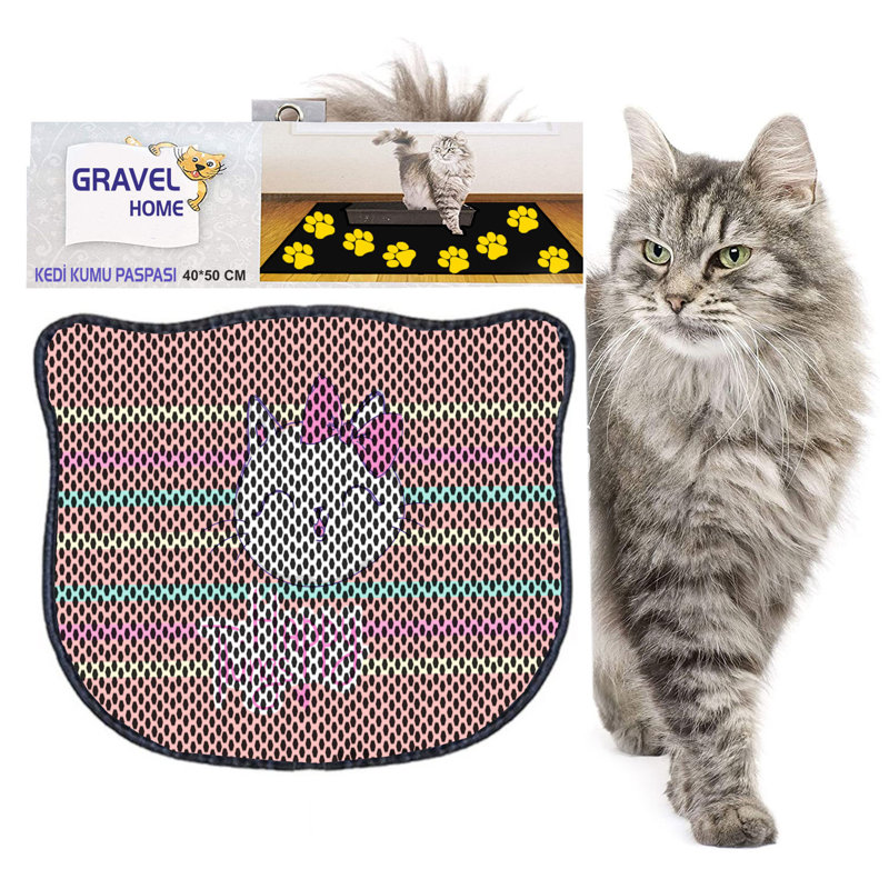 Tapis de litière durable pour chat, 15,7 po x 19,7 po | 50% PVC / 50% polyester, lavable à la machine et passer l'aspirateur | Parfait pour un nettoyage facile, conception antidérapante pour garder votre maison propre et fraîche, idéal pour les propriétaires d'animaux de compagnie