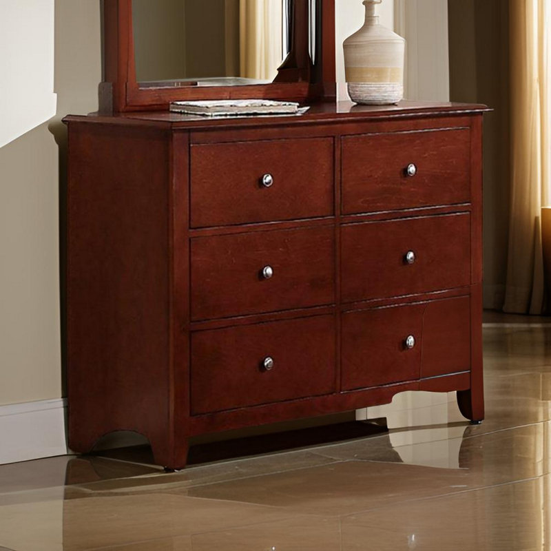 Maud 48'' Wide 6 -Drawer Double Dresser, Dark Oak