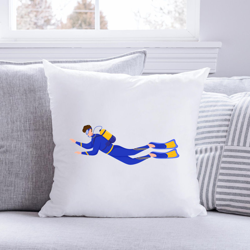 Nautical Sea Life_298 - Coussin décoratif en polyester, H 14 po x l 14 po