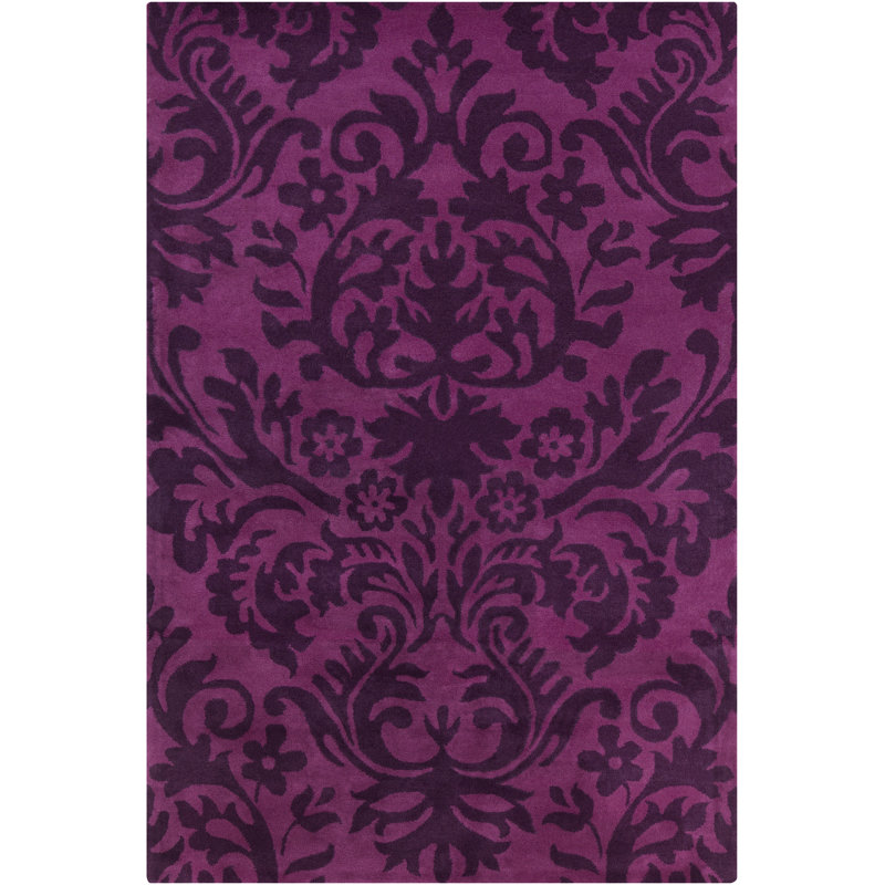 Jethro Authentic Hand-Tufted Handmade Purple Floral Wool Area Rug