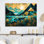 Paysages sarcelle et turquoise en symétrie sur impression métallique