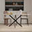 Kazzandra 63"L Rectangular Dining Table with Metal Cross Leg-151494798