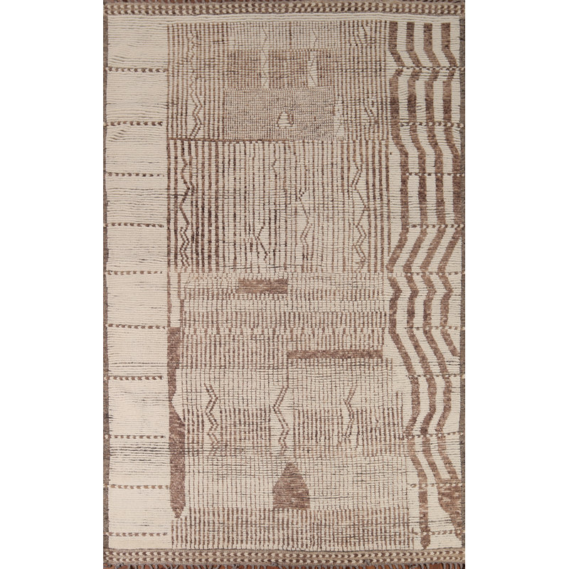 Tapis marocain en laine à rayures All-Over 8 x 11