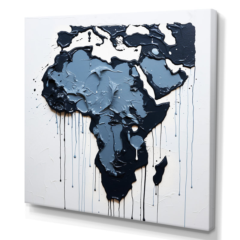 Reproduction d'art sur toile noir et bleu, H 30 po x l 30 po x P 1 po, Toile tendue