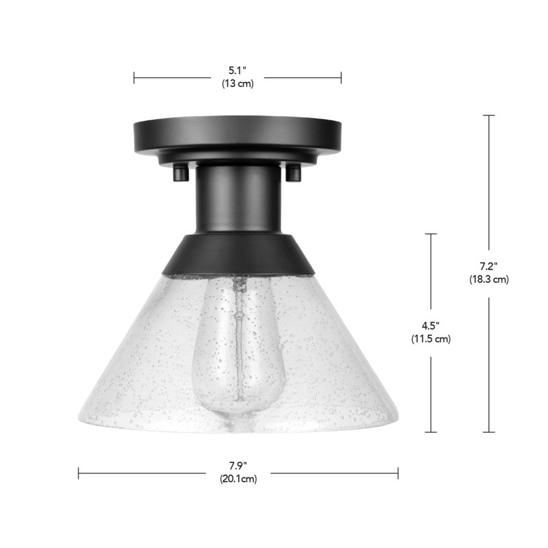 Throncliffe Matte 7.9'' W 1 - Bulb Outdoor Semi Flush Mount