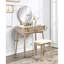 Ensemble coiffeuse et tabouret contemporain en bois avec tiroir-799813070