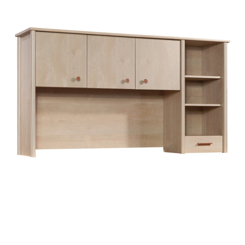 Desktop Hutch With Adjustable Shelves, Brown Finish