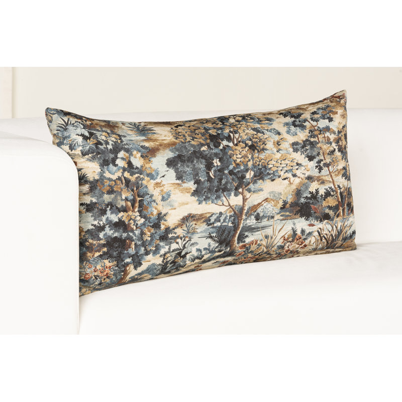 Coussin Allegheny, 36 po x 14 po, Lagon, Bourre en polyester