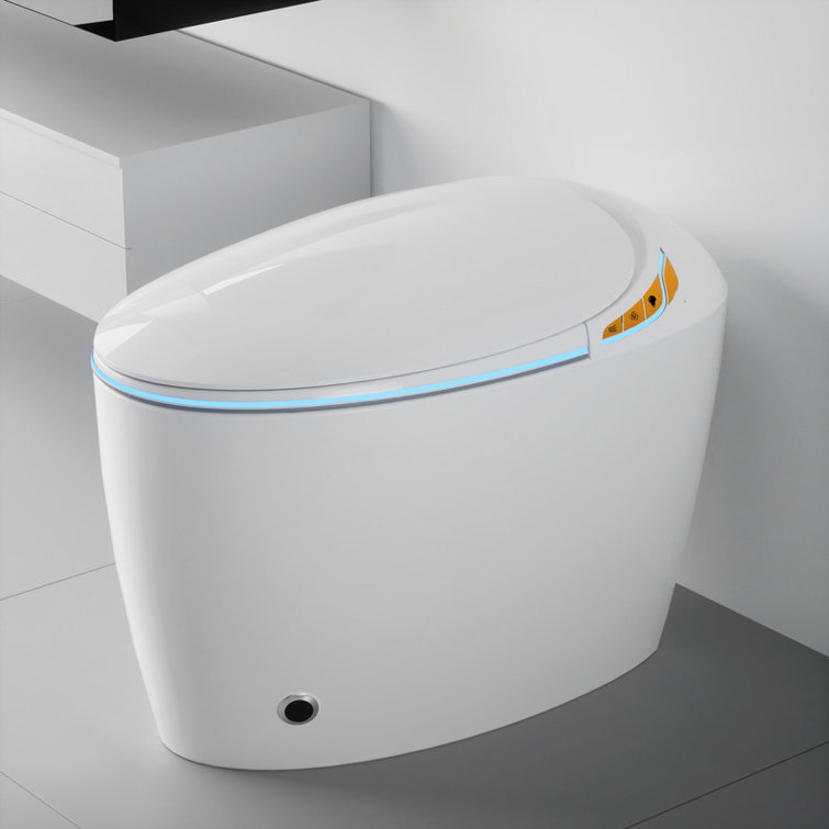 Smart Toilet with Bidet Built In, Intelligent One Piece Toilet , Auto Open/Close Seat Foot Sensor
