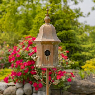 64" Tall Iron Birdhouse Stake "Victoria"