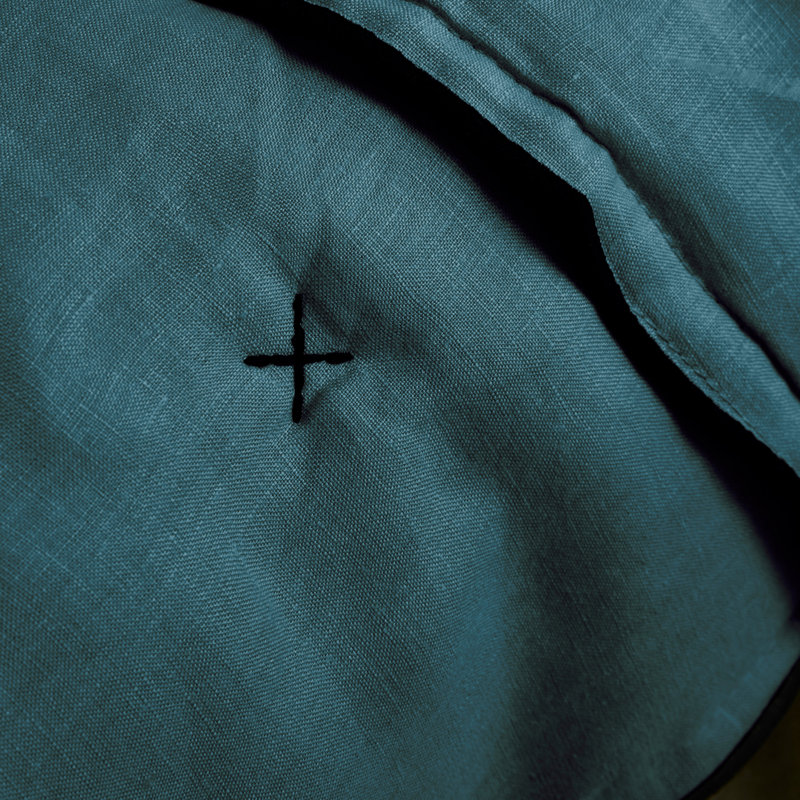 Carlina 100% Linen No Pattern Bedspread, W250 x L280cm, Blue
