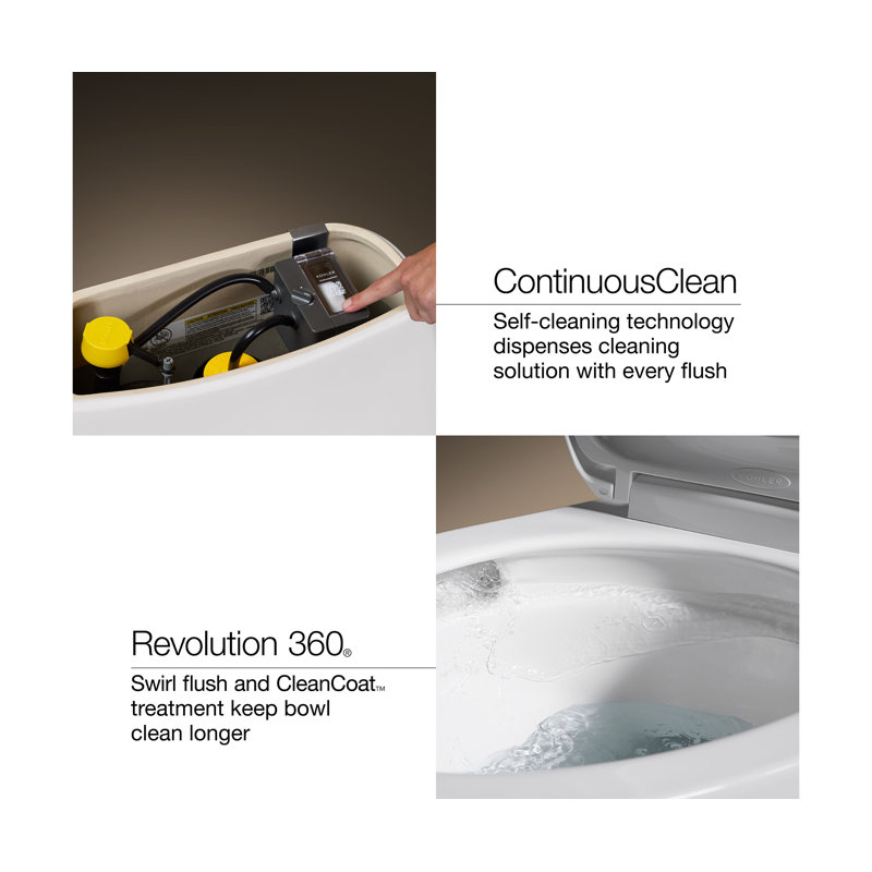 Corbelle Tall Continuousclean Two-Piece Elongated Toilet With Skirted Trapway 1.28 Gpf, White