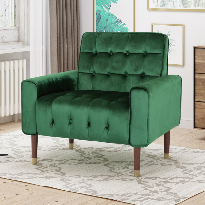 Fauteuil Wyton, Velours émeraude