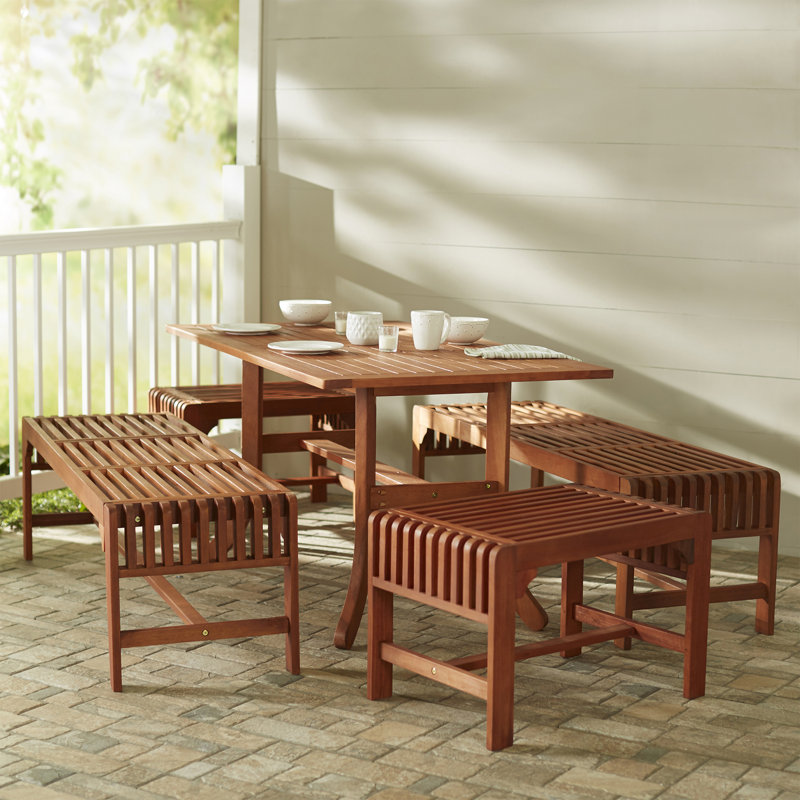 Anetria 4 - Person Patio Dining Set with Rectangular Table