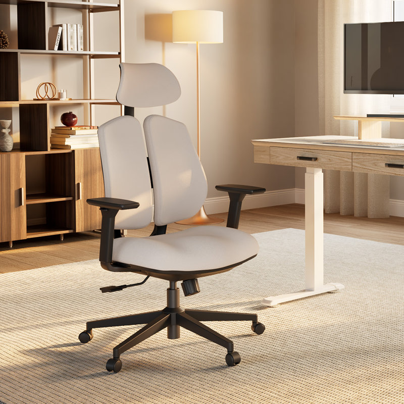 Chaise de bureau Danh, Blanc cassé
