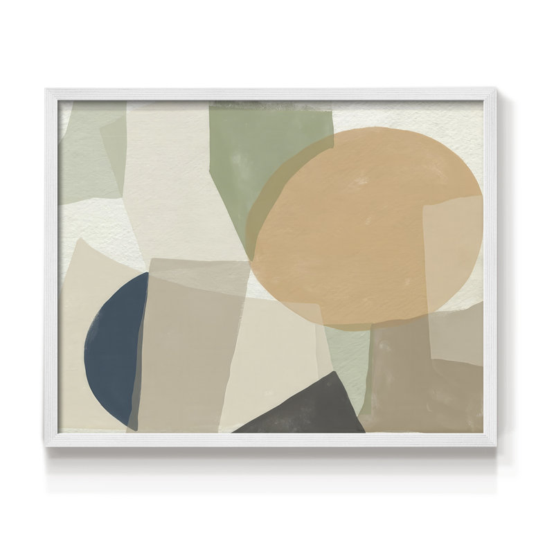 Collage Rhythm II - reproduction encadrée - réarmable, H 11 po x l 14 po, Blanc
