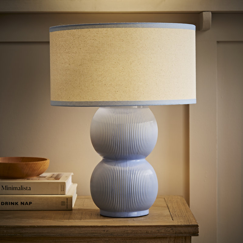 Ceramic Table Lamp, Blue, Blue