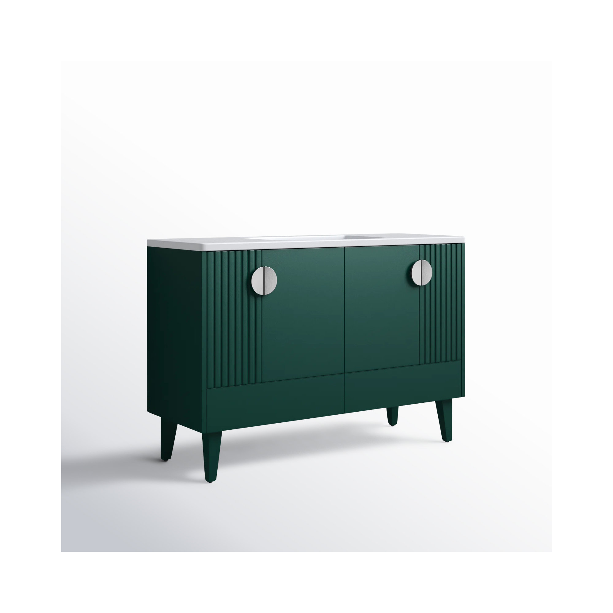 Saimah 48'' Single Bathroom Vanity, Polished Chrome, Green