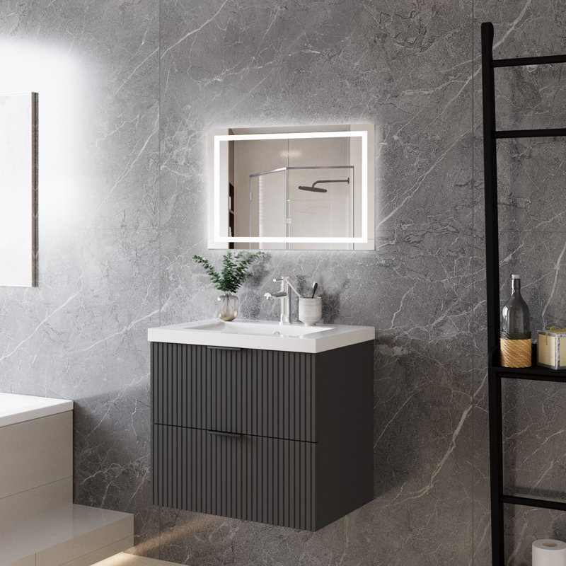 600mm Single Bathroom Vanity with Integrated Ceramic Basin