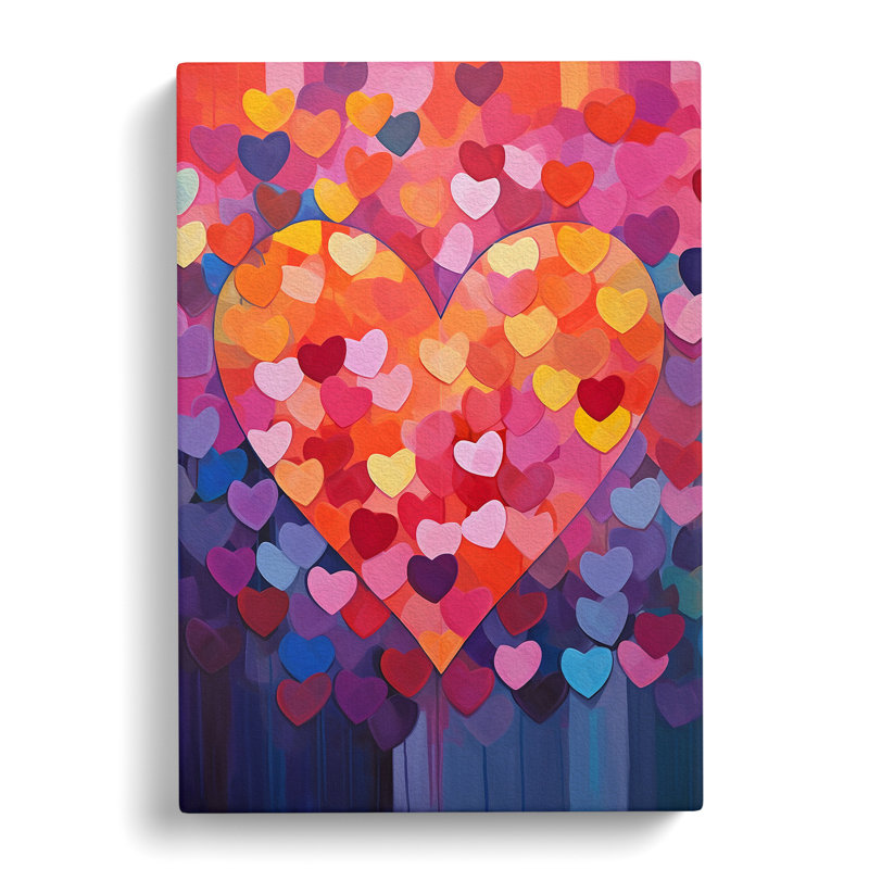 Love Heart Colour Field - Wrapped Canvas, 50cm H x 35cm W x 3cm D