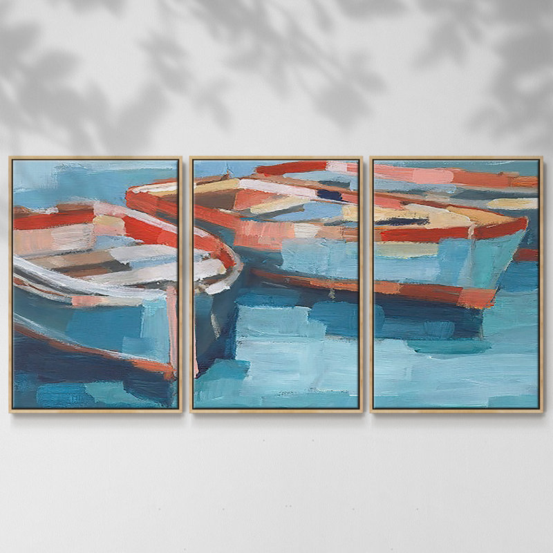 Primaire II, impression sur toile encadrée 3 pièces, Naturel, H 24 po x l 48 po x P 2 po
