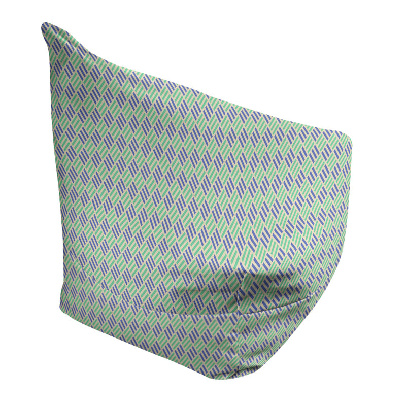 Sac de pois Kitterman, Pouf fauteuil, H 27 po x L 30 po x P 25 po, Bleu-vert foncé / bleu ardoise foncé