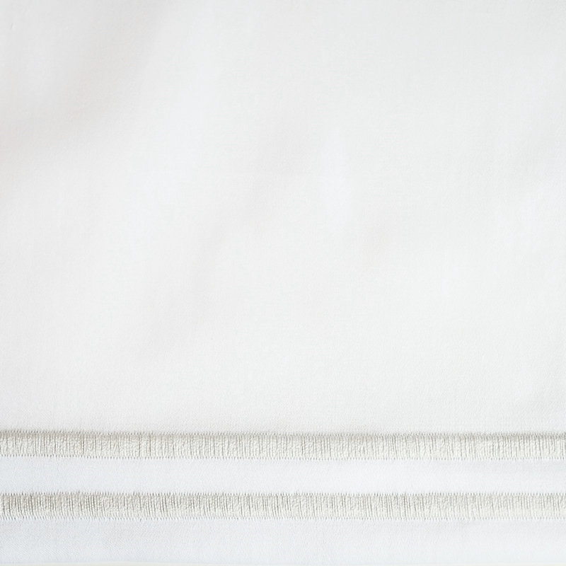 Madison Sateen Flat Sheet, King, White/Oyster