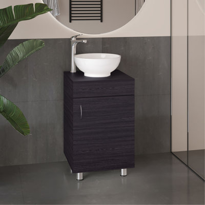 Meuble-lavabo de salle de bain avec lavabo, 1 porte, 4 pieds (SANS ROBINET INCLUS)