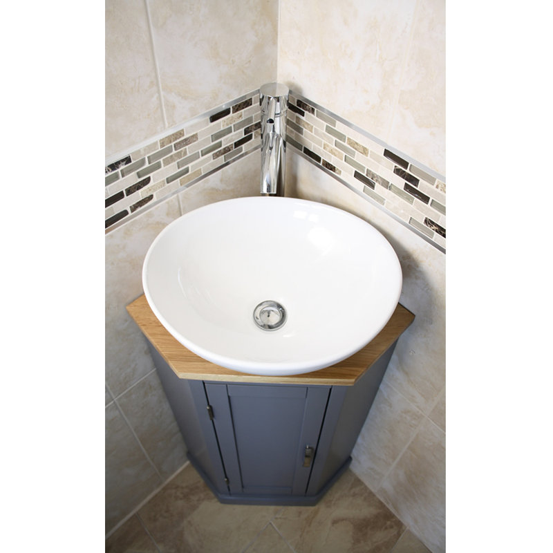 Lewiston Free-standing Corner Vanity, Grey