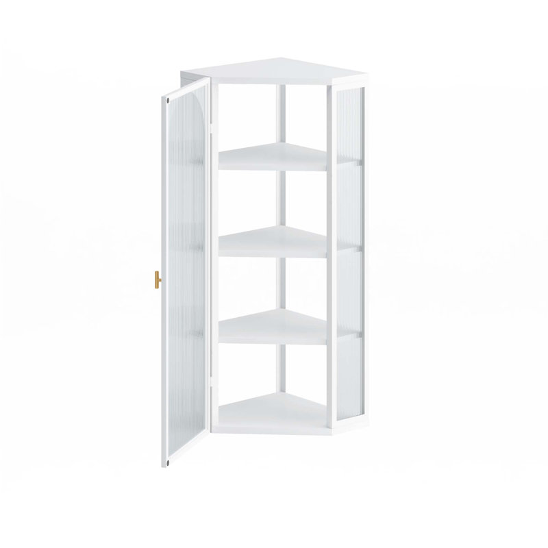 Glass Door Wall Mounted Corner Cabinet