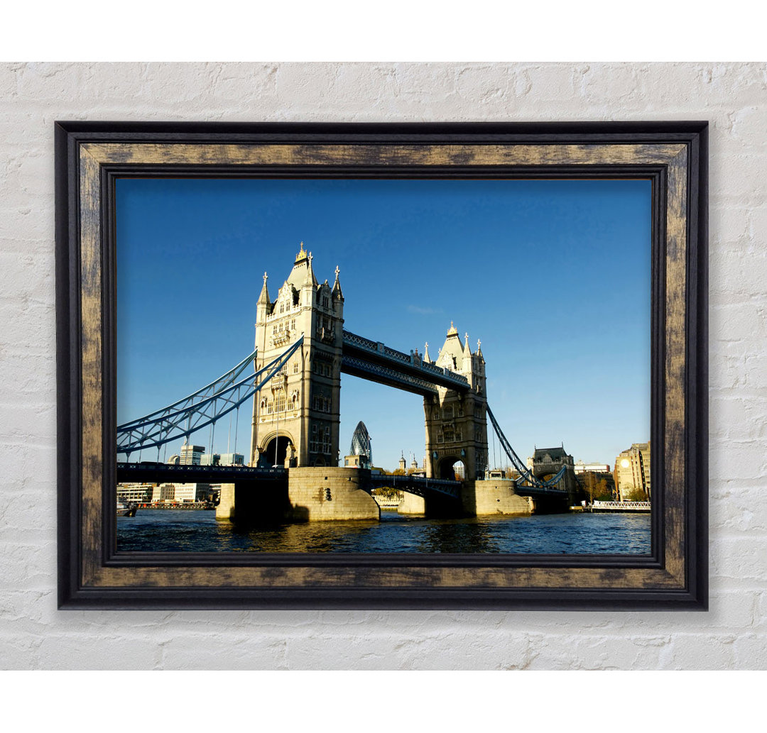 London Tower Bridge Blue Days - Einzelner Bilderrahmen Kunstdrucke