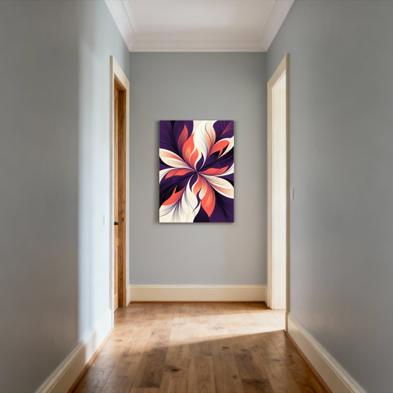 Motif floral abstrait, reproduction d'art sur toile tendue sur toile, ensemble de 1, H 40 po x l 28 po