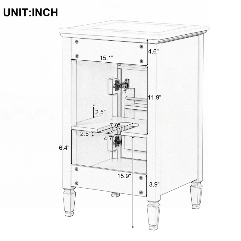 Meuble-lavabo de rangement avec lavabo en céramique, Vert