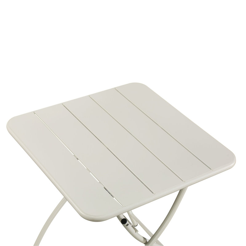 Rimini Metal Folding Outdoor Bistro Table , 60cm cm W 60cm cm D, Off-White