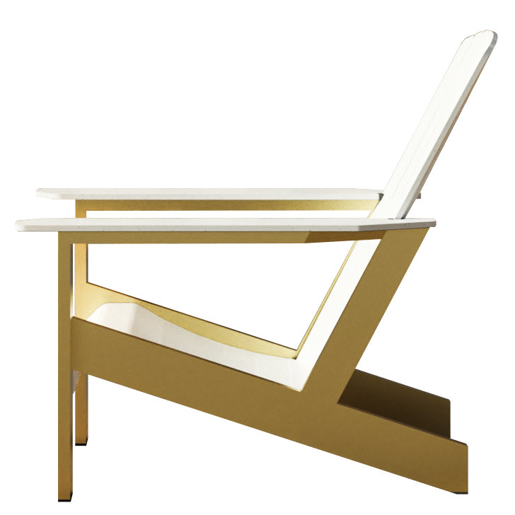 Chaise chauffante Tundra avec pieds en miel, Blanc / Brun