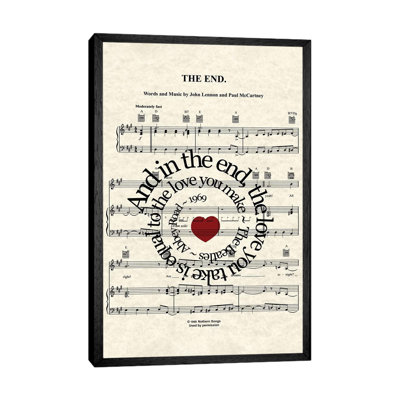 The End - Red Heart 1 Piece Wall Art on Canvas