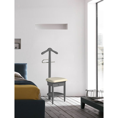 Solid Wood Iron Freestanding Valet Stand