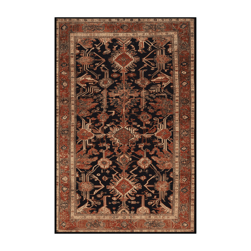 Tapis brun lavable à la machine, Rectangle 5 pi x 7 pi