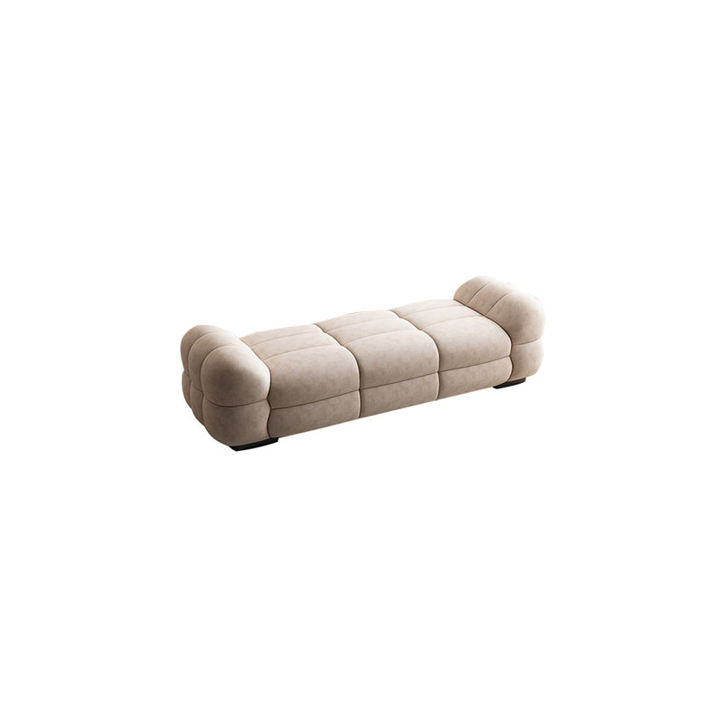 Soft And Comfortable Bed Stool Microfiber/Microsuede Upholstered Bench, Cream, 19.68" H x 59.05" W x 19.68" D