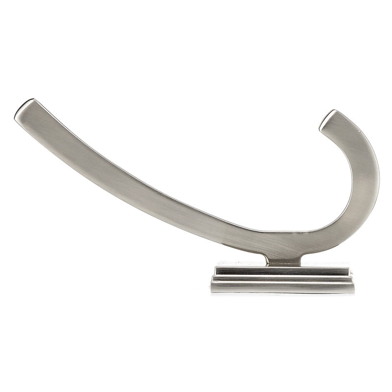 Transitional Metal Wall Hook, Brushed Nickel