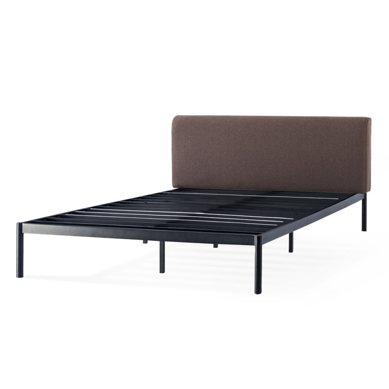 Lit plateforme tapissier Bree, Espresso brun, Grand