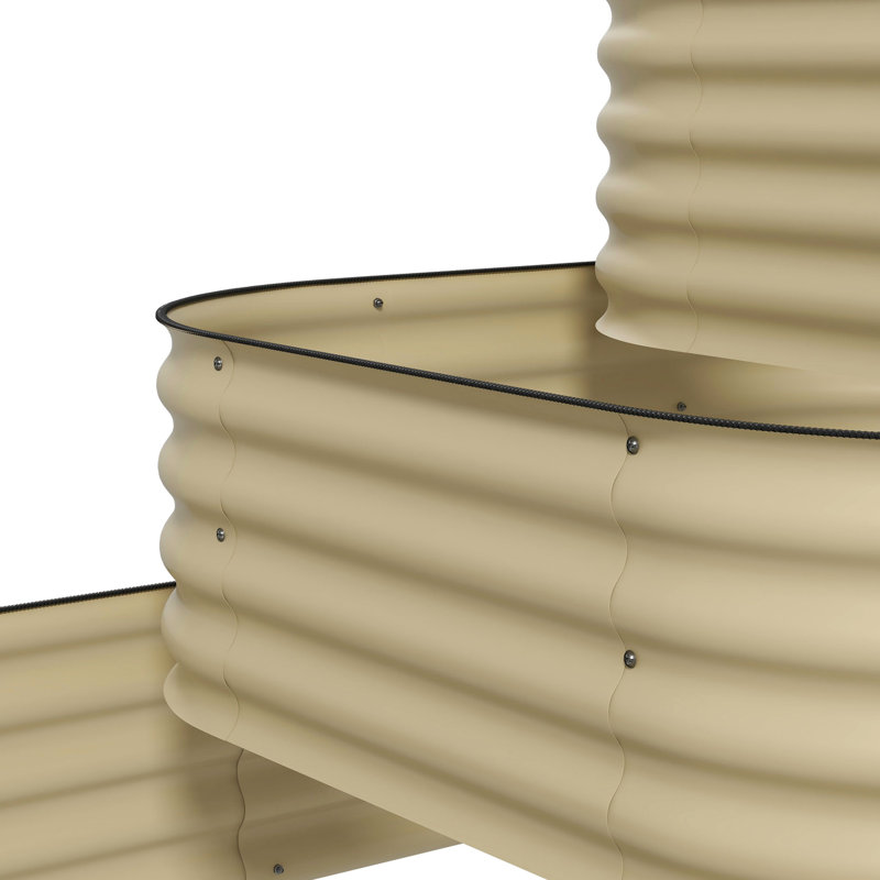 Lit de jardin surélevé en acier galvanisé avec bordure de bande en caoutchouc imperméable de 63,62 po x 43 po x 33,18 po pour lit de 63,62 po x 43 po x 33,18 po