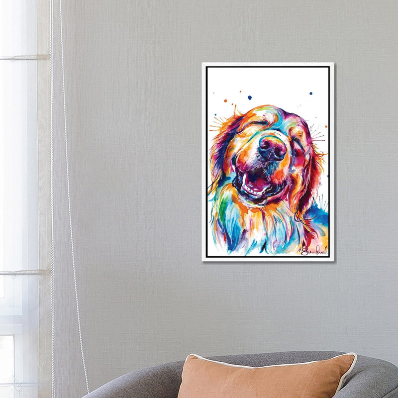 Golden Smile by Weekday Best - Gallery-Wrapped Canvas Giclée on Canvas, 66.04 cm H x 45.72 cm W, White Framed