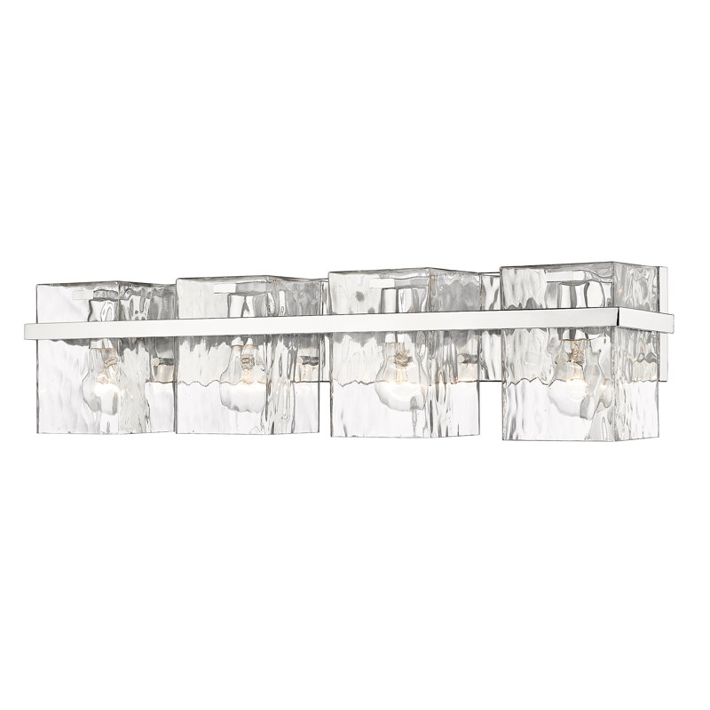 Éclairage pour meuble-lavabo Arene, Chrome chrome, 7"H x 29.25"W x 5.5"D, 4 Lights
