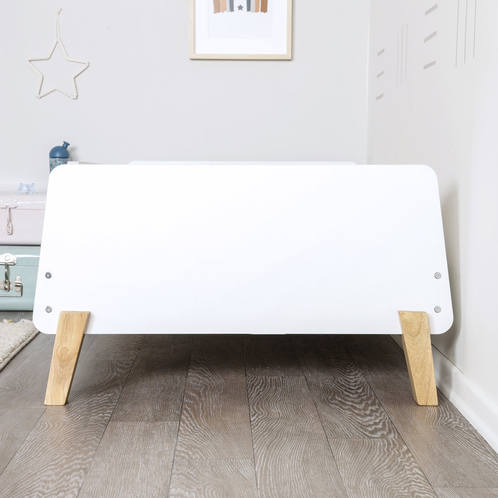 Muse Toddler Bed, White/Natural