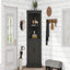 Grande armoire d'angle avec portes pour le salon, la salle de bain, la salle à manger ou la cuisine, noir