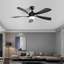 Ventilateur de plafond moderne de 52 pouces avec 3 lumières à DEL à intensité variable et 5 moteurs ABS réversibles-1500487749-1500487747