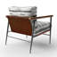 Chaise rembourrée rayée avec accoudoirs gris et blanc Featherlight Lines-1359026382