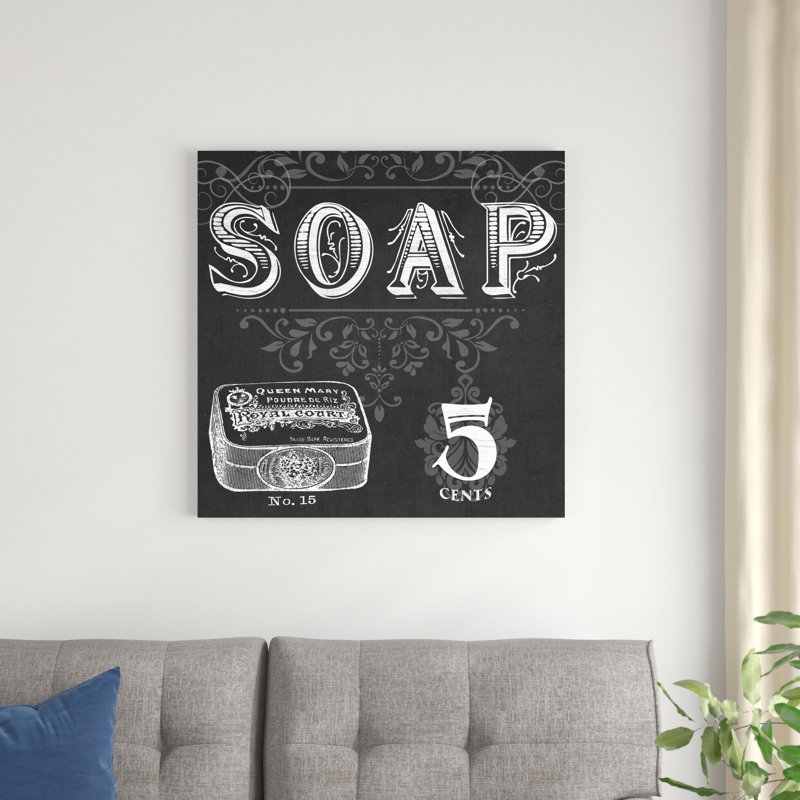 Tableau noir «Bath Signs», H 30 po x l 30 po x P 1,25 po